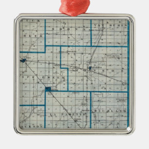 Kaart van Madison County Metalen Ornament
