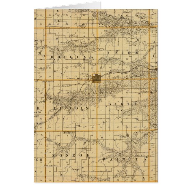 Kaart van Madison County, staat Iowa (Voorkant)
