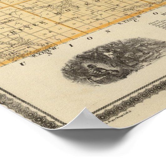 Kaart van Madison County, staat Iowa Poster (Hoek)