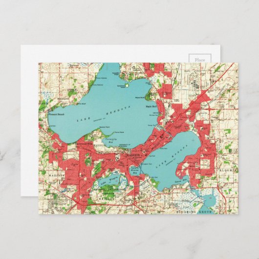 kaart van Madison Wisconsin (1959) (Voorkant / Achterkant)