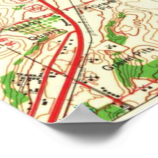  kaart van Madison Wisconsin (1959) Poster (Hoek)