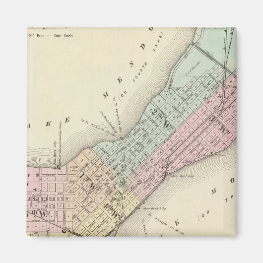 Kaart van Madison, Wisconsin Magneet (Voorkant)