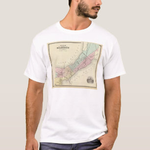 Kaart van Madison, Wisconsin T-shirt