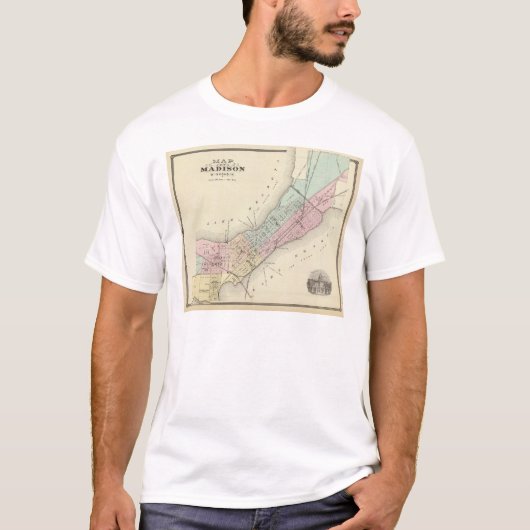 Kaart van Madison, Wisconsin T-shirt (Voorkant)