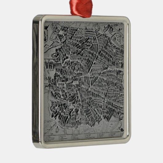 Kaart van Madrid Metalen Ornament (Rechts)