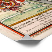 kaart van Madrid Spanje (1705) Poster (Hoek)