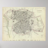  kaart van Madrid Spanje (1831) Poster (Voorkant)