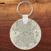  kaart van Madrid Spanje (1831) Sleutelhanger (Voorkant)