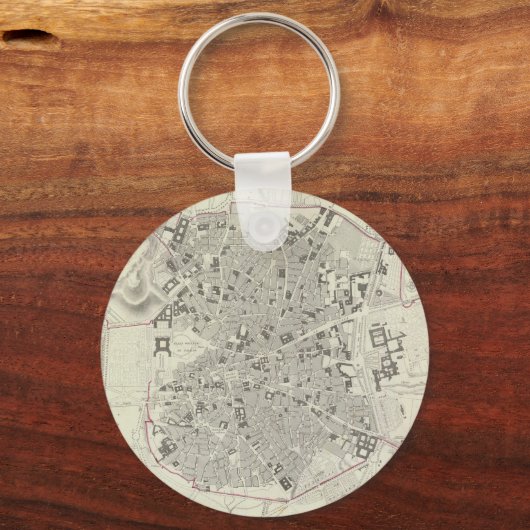 kaart van Madrid Spanje (1831) Sleutelhanger (Voorkant)