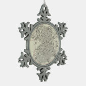  kaart van Madrid Spanje (1831) Tin Sneeuwvlok Ornament (Links)