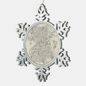  kaart van Madrid Spanje (1831) Tin Sneeuwvlok Ornament (Rechts)