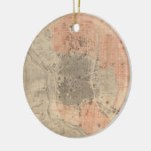 kaart van Madrid Spanje (1861) Keramisch Ornament (Links)