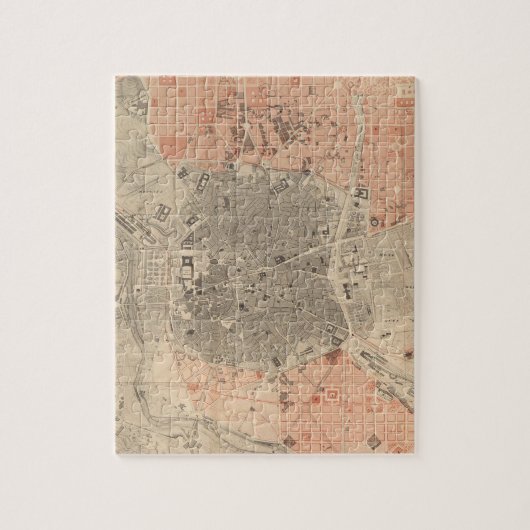  kaart van Madrid Spanje (1861) Legpuzzel (Verticaal)