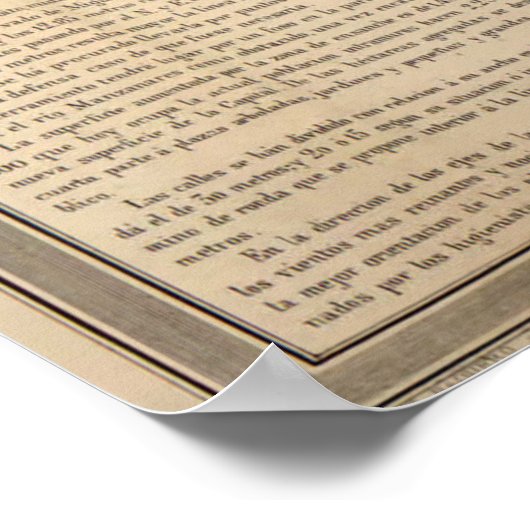  kaart van Madrid Spanje (1861) Poster (Hoek)