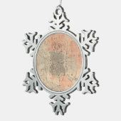  kaart van Madrid Spanje (1861) Tin Sneeuwvlok Ornament (Rechts)