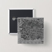 Kaart van Madrid Vierkante Button 5,1 Cm (Voorkant /achterkant)
