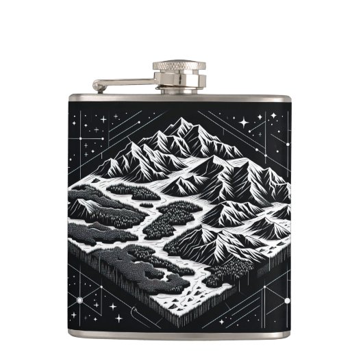 Kaart van Magic Mountain Heupfles (Voorkant)