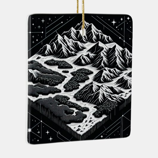 Kaart van Magic Mountain Keramisch Ornament (Rechts)