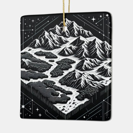 Kaart van Magic Mountain Keramisch Ornament (Links)