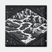 Kaart van Magic Mountain Magneet (Voorkant)