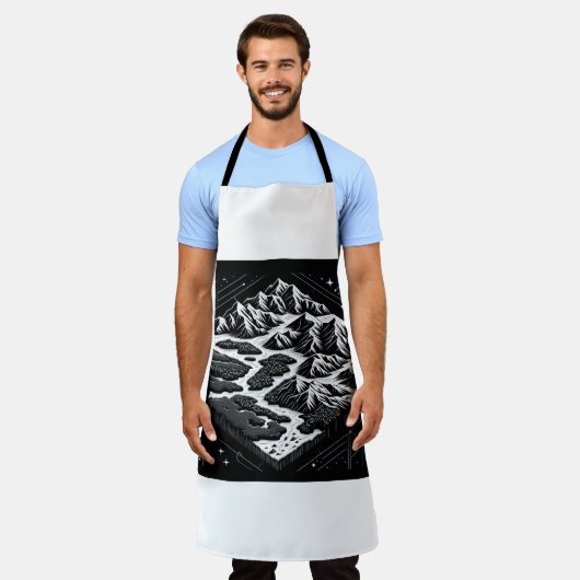 Kaart van Magic Mountain Schort (Gedragen)