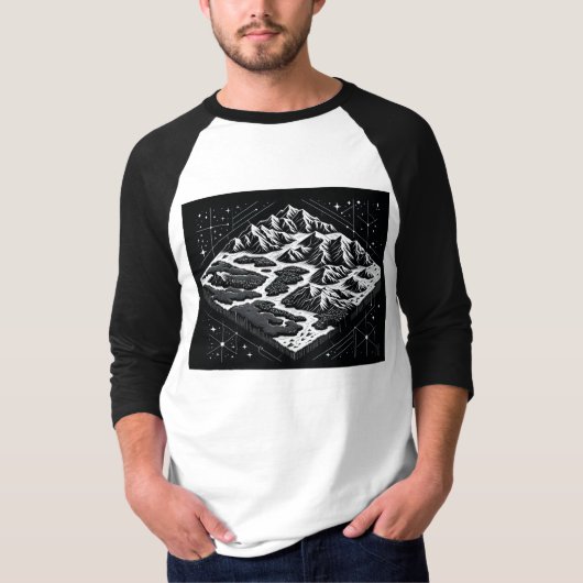 Kaart van Magic Mountain T-shirt (Voorkant)