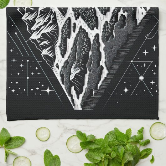 Kaart van Magic Mountain Theedoek (Gevouwen)