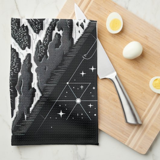 Kaart van Magic Mountain Theedoek (Quarter Fold)