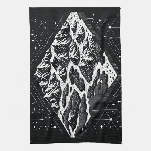 Kaart van Magic Mountain Theedoek (Verticaal)