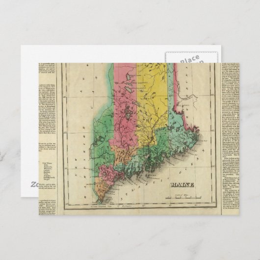 kaart van Maine (Voorkant / Achterkant)