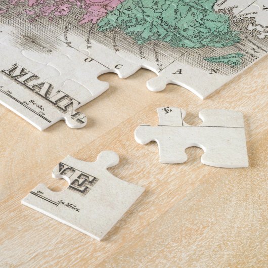  kaart van Maine (1827) Legpuzzel (Zijkant)