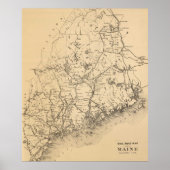  kaart van Maine (1894) Poster (Voorkant)