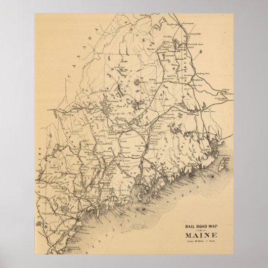  kaart van Maine (1894) Poster (Voorkant)