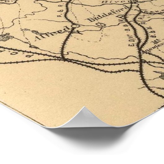  kaart van Maine (1894) Poster (Hoek)