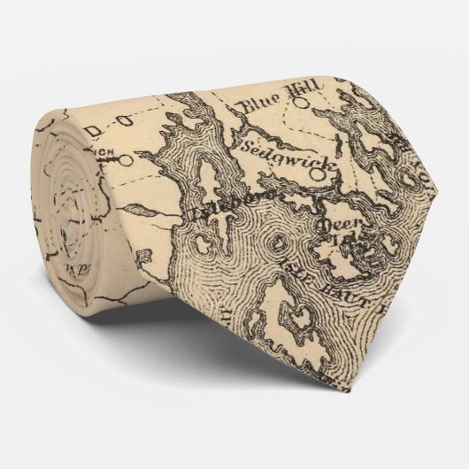  kaart van Maine (1894) Stropdas (Opgerold)