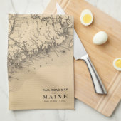  kaart van Maine (1894) Theedoek (Quarter Fold)