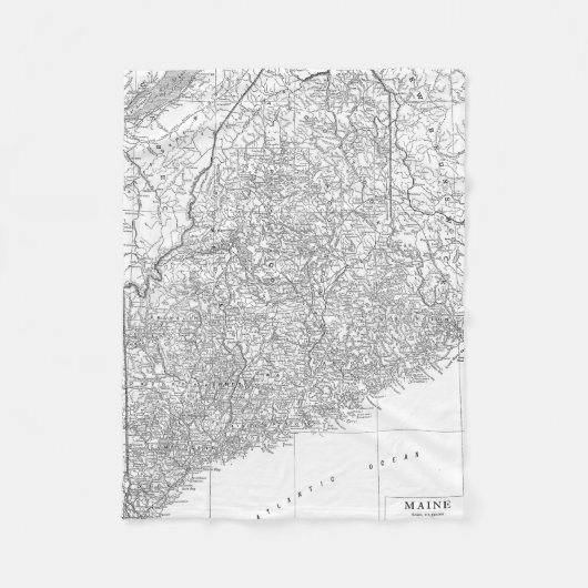 kaart van Maine (1911) Fleece Deken (Voorkant)