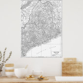 kaart van Maine (1911) Poster (Keuken)