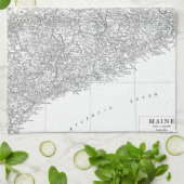  kaart van Maine (1911) Theedoek (Gevouwen)