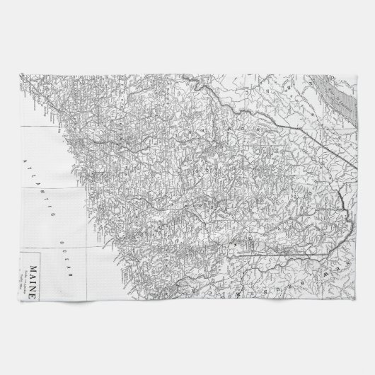  kaart van Maine (1911) Theedoek (Horizontaal)