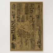  kaart van Maine (1912) - Tan Legpuzzel (Verticaal)