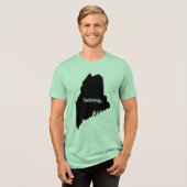 Kaart van Maine Belong, State Pride Tri-Blend Shirt (Voorkant volledig)