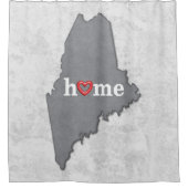 Kaart van MAINE met THUIS en HART Douchegordijn (Voorkant)