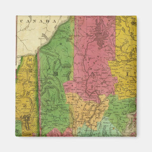 Kaart van Maine, New Hampshire en Vermont Magneet