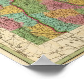 Kaart van Maine New Hampshire en Vermont Poster (Hoek)