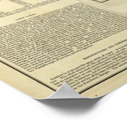 kaart van Maine Poster (Hoek)