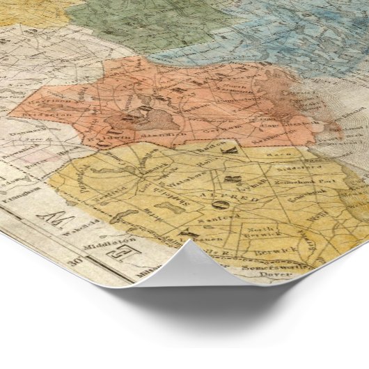 Kaart van Maine Poster (Hoek)