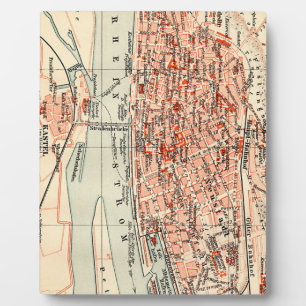 kaart van Mainz Duitsland (1905) Fotoplaat