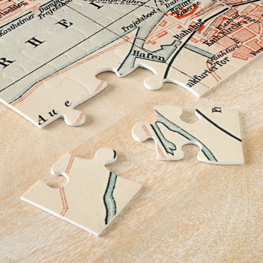  kaart van Mainz Duitsland (1905) Legpuzzel (Zijkant)