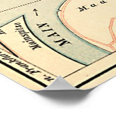  kaart van Mainz Duitsland (1905) Poster (Hoek)